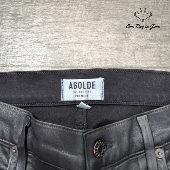 Agolde Premium Coated Denim Skinny Jeans Size 29 (8) - Picture 3 of 7